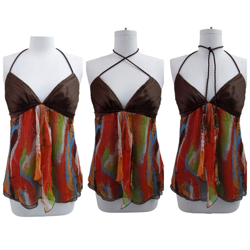 Bebe Y2k Vintage Silk Tank Top - Color Fiery